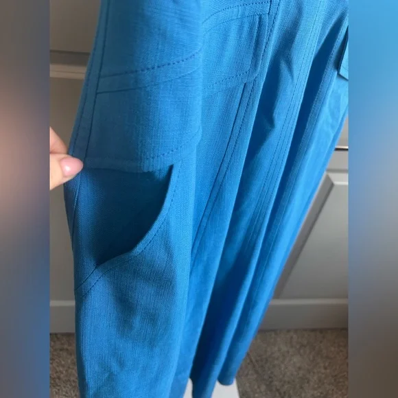 ME+EM Blue Tailored Midi Dress Size 12 Classic Old Money Elegance quiet luxury - Picture 13 of 16